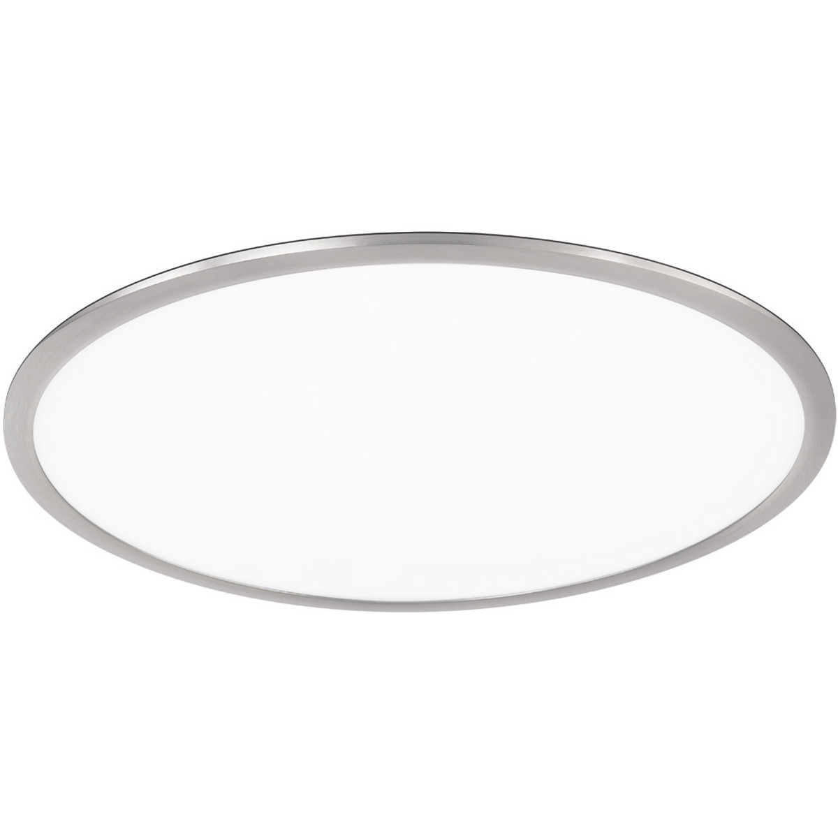 LED Plafondlamp - Plafondverlichting - Trion Povino - 31W - Warm Wit 3000K - Dimbaar - Rond - Mat Nikkel - Aluminium