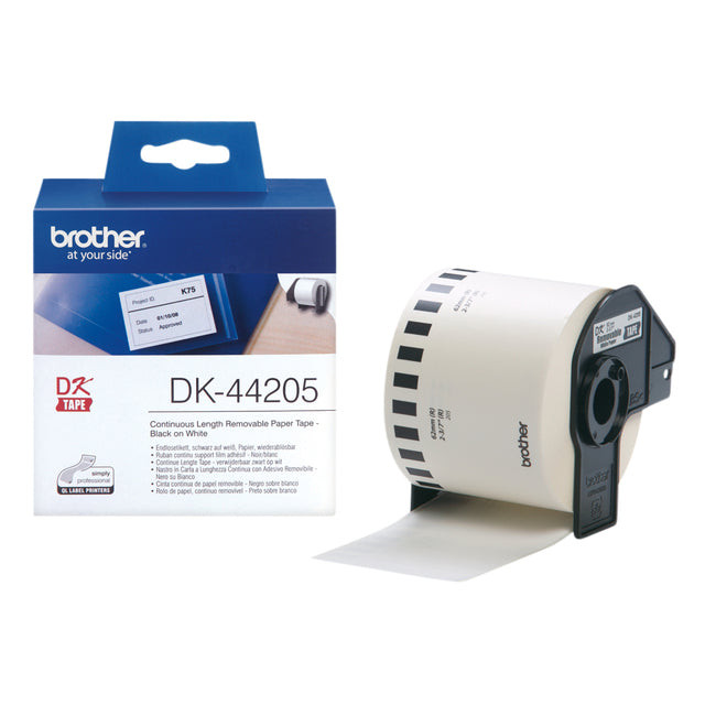 Brother doorlopende labelrol voor QL, ft 62 mm x 30,48 m, papier, verwijderbaar