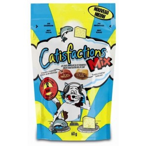 Catisfactions Mix met zalm en kaas kattensnoep 12 x 60 g