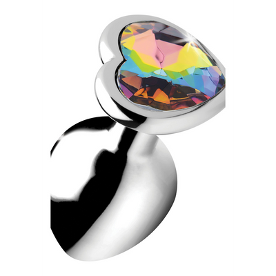 XR Brands Rainbow Prism - Heart Butt Plug - Medium