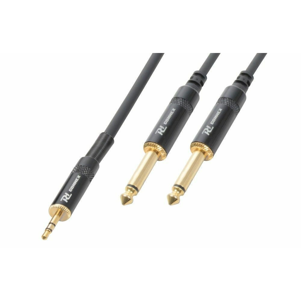 PD Connex Kabel 3.5 Stereo jack - 2x 6.3 Mono jack 3m