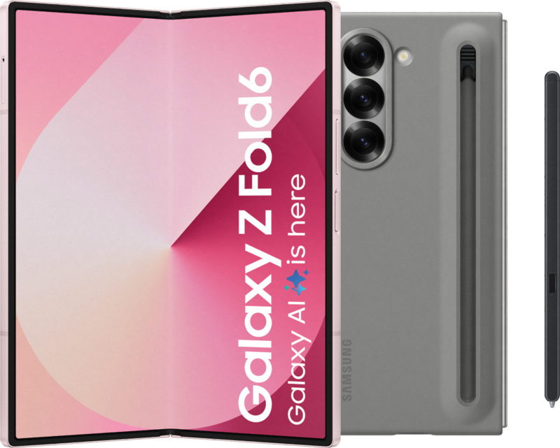 Samsung Galaxy Z Fold 6 512GB Roze 5G + Samsung Back Cover met S Pen Grijs