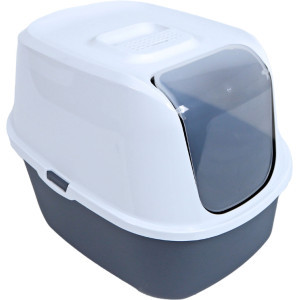 Moderna kattentoilet Just Eazy van gerecycled plastic grijs/wit Per stuk