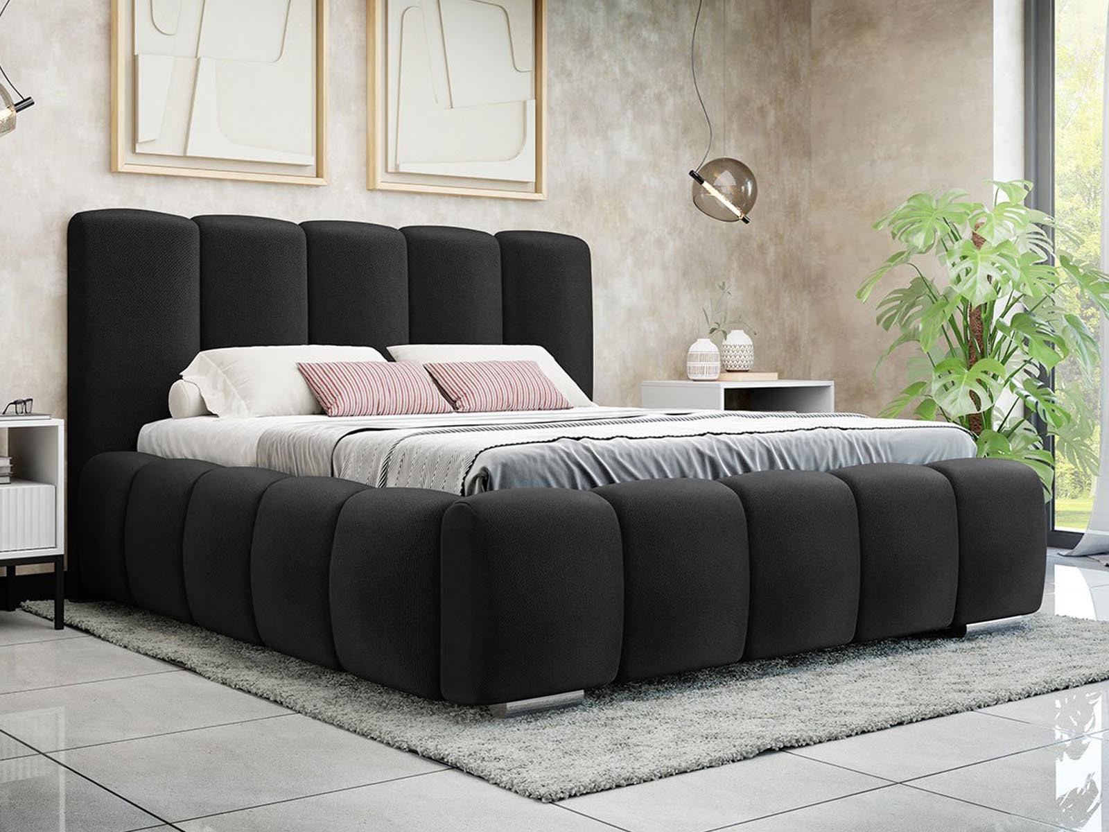 Bed met opbergruimte WIKOPIA 160x200 cm zwart