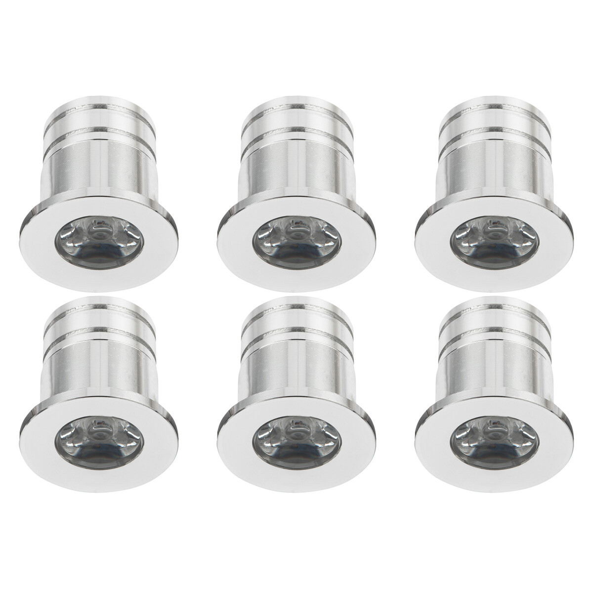 LED Veranda Spot Verlichting 6 Pack - Velvalux - 3W - Warm Wit 3000K - Inbouw - Rond - Mat Zilver - Aluminium - Ø31mm