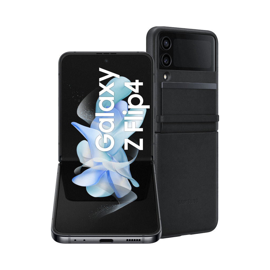 Samsung Galaxy Z Flip 4 512GB Grijs 5G + Back Cover Leer Zwart