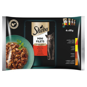 Sheba Mini Filets Traiteur Selectie in saus natvoer kat (zakjes 85 g) 12 x 85 g