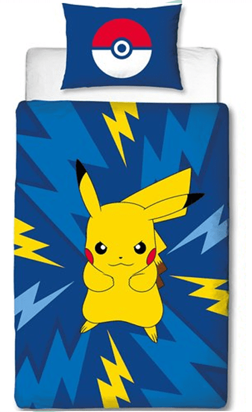 Pokémon Dekbedovertrek Pikachu 140 x 200 cm (donkerblauw)