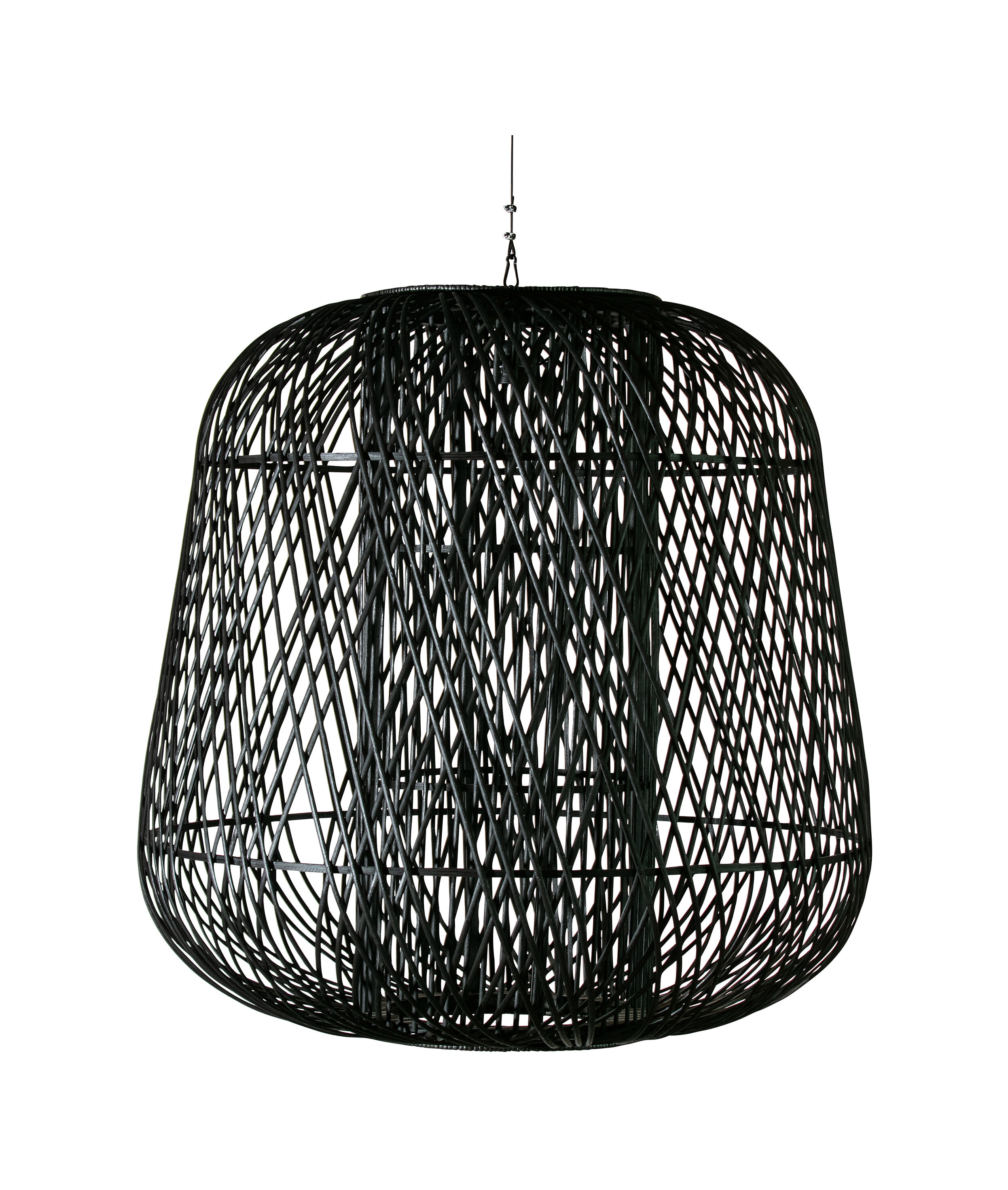 WOOOD Exclusive Hanglamp 'Moza' XXL Bamboe 100cm , kleur Zwart