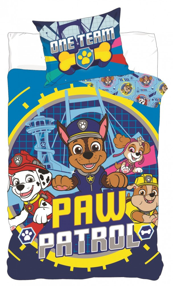 Paw patrol dekbedovertrek One Team 140 x 200 cm 70 x 90 cm