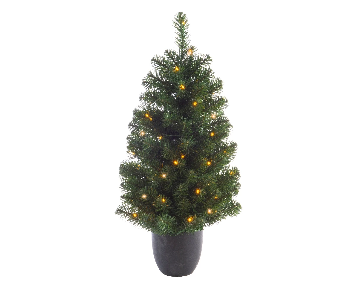 Everlands Kunstkerstboom in pot LED 120cm groen