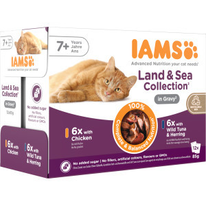 Iams Delights Senior Land & Sea Collection in gravy (12x85g) 48 x 85 g