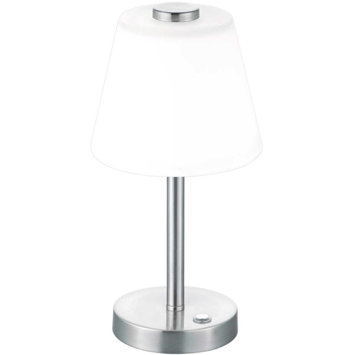 LED Tafellamp - Trion Emaro - 4.5W - Warm Wit 3000K - Dimbaar - Rond - Mat Nikkel - Aluminium