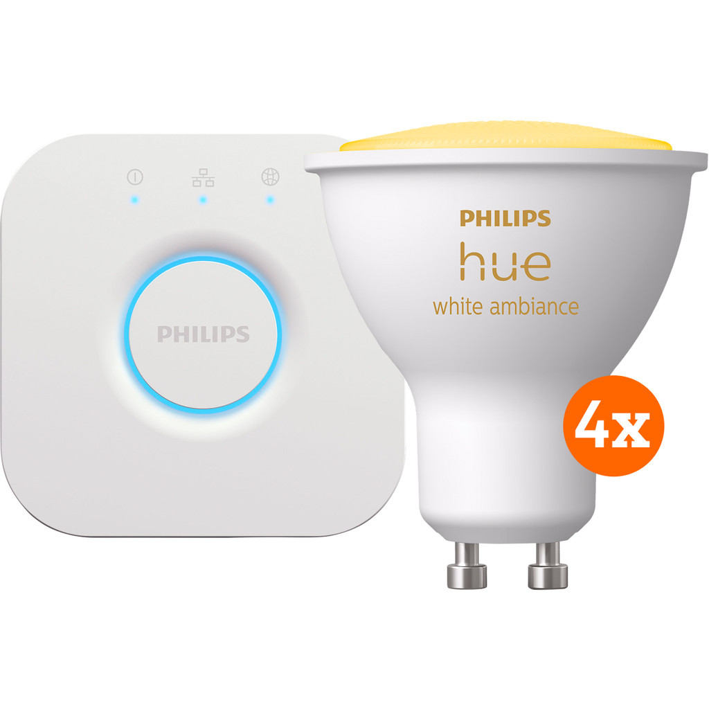 Philips Hue White Ambiance Starter 4-Pack GU10 + Bridge