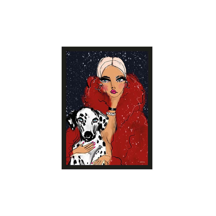 Urban Cotton Artprint Dotted Doggy 30 x 40cm - Meerkleurig