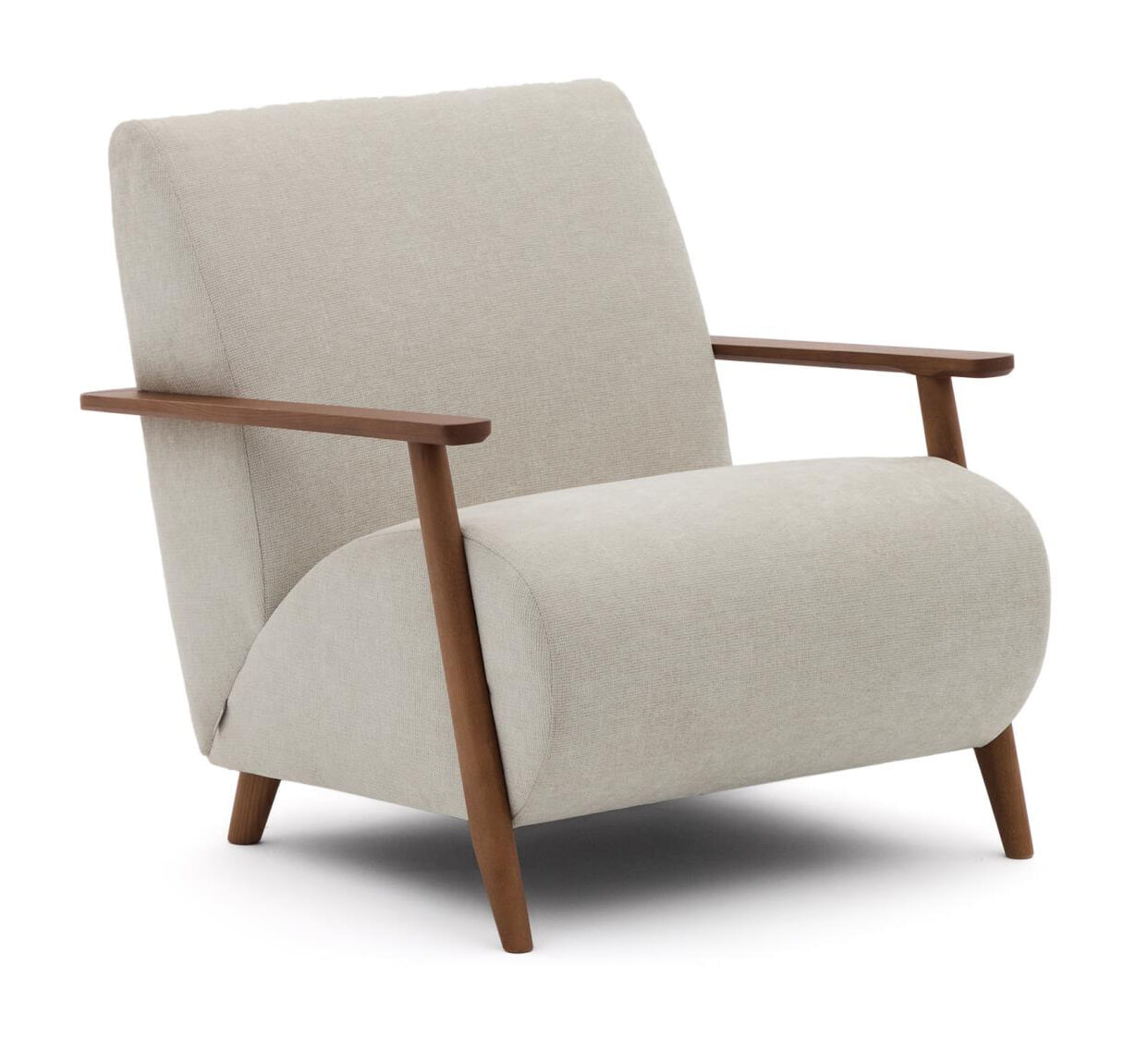 Kave Home Fauteuil Meghan Chenille - Beige/Bruin