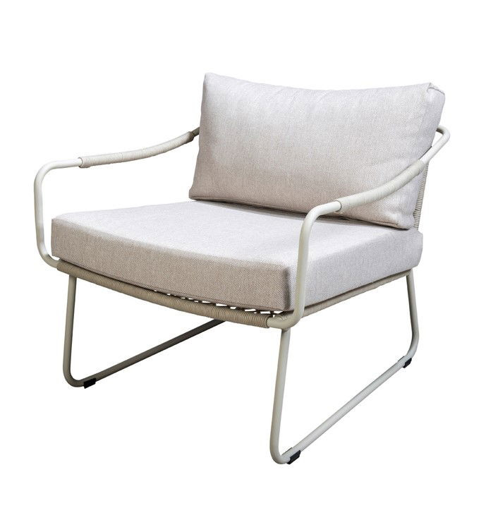 Moledo lounge chair aluminium salix/rope salix/flax beige AW - Yoi