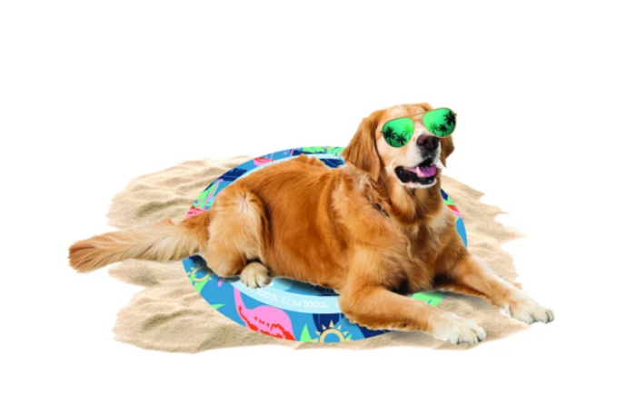 Coolpets tropical premium koelmat flamingo hond Diameter: 65cm