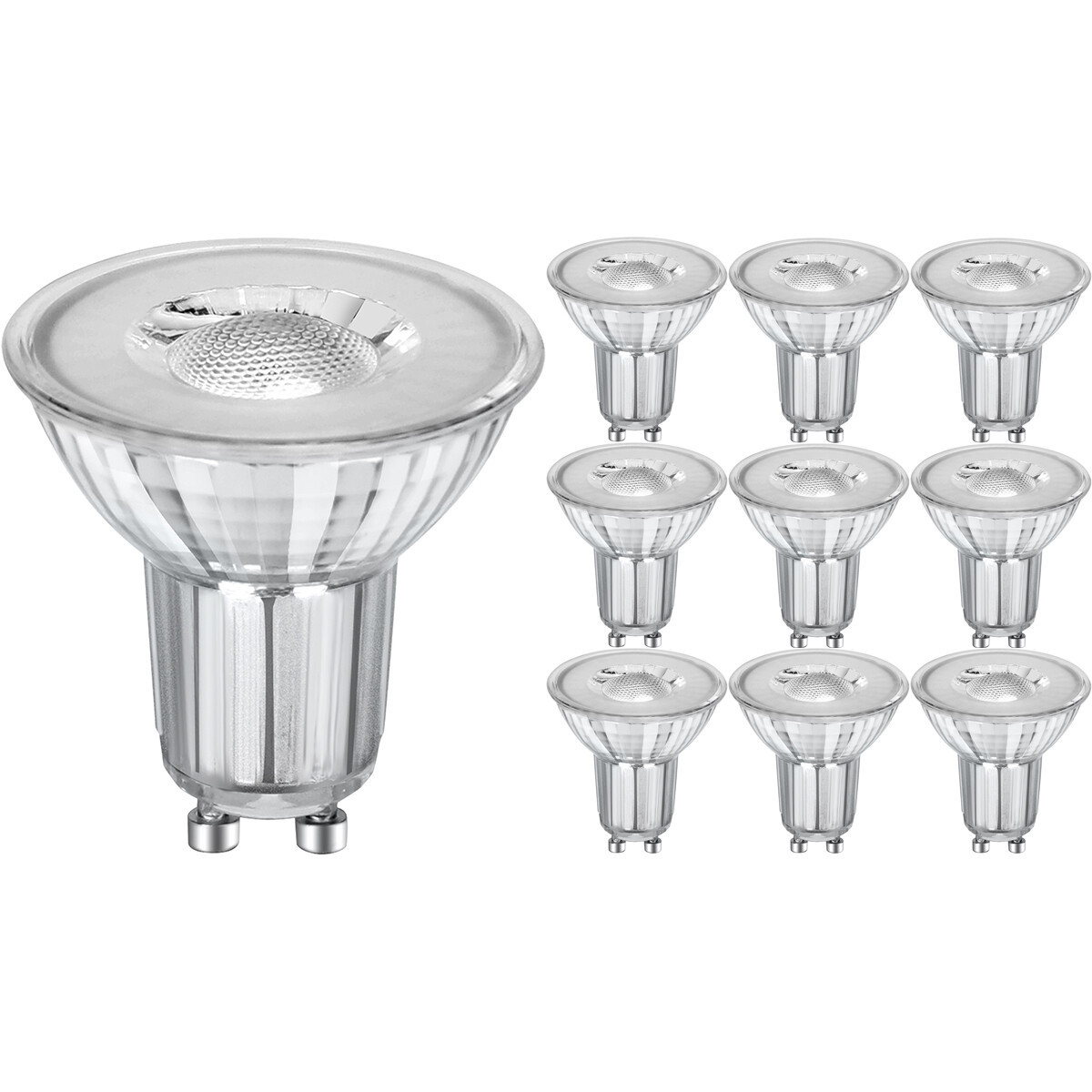 LED Spot - GU10 PAR16 - 10 Pack - Velvalux - 6W 435lm 38D - 860 Helder/Koud Wit 6000K | Vervangt 62W