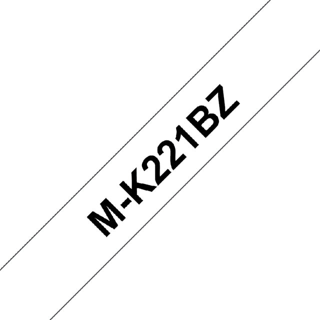 Labeltape Brother P-touch M-K221 9mm zwart op wit | 20 stuks