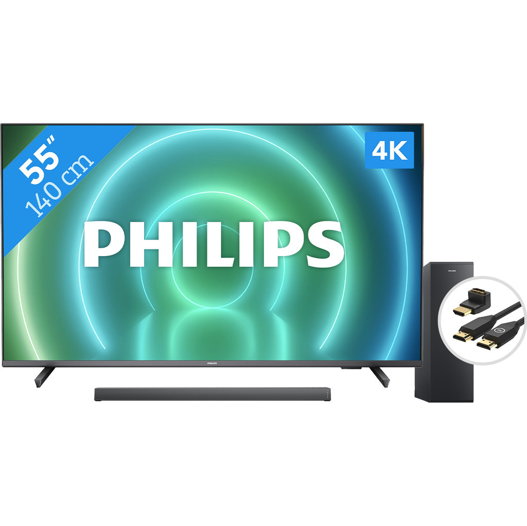 Philips 55PUS7906 - Ambilight + Soundbar + Hdmi kabel