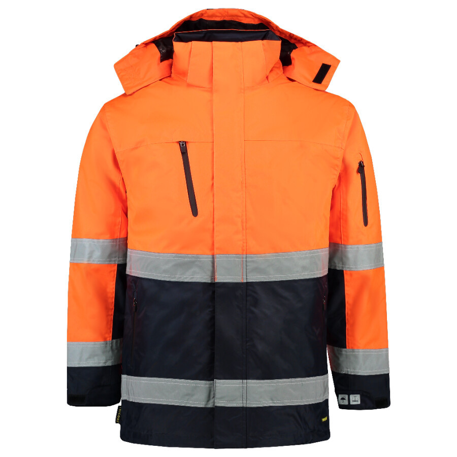 Tricorp Parka ISO20471 BiColor - High Visibility - 403004 - fluor oranje/marine blauw - maat XL