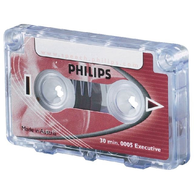 Cassette dicteer Philips LFH 0005 2x15min met clip | Omdoos a 10 stuk