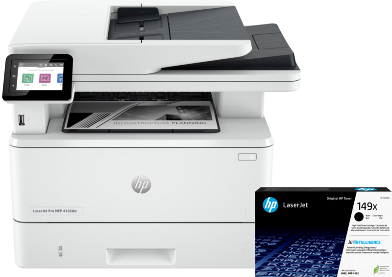 HP LaserJet Pro MFP 4102dw + 1 extra zwarte XL toner