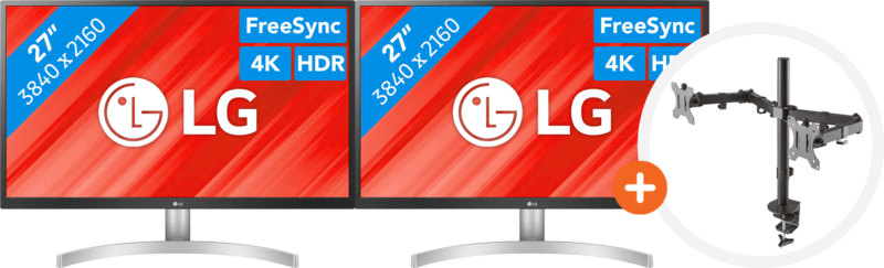 2x LG 27UL500 + NewStar FPMA-D550DBLACK