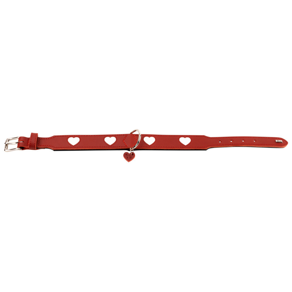 HUNTER Hondenhalsband Love, rood-wit, Maat: 55