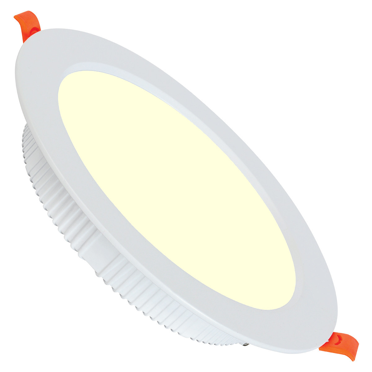 LED Downlight - Alexy - Inbouw Rond 30W - Warm Wit 3000K - Mat Wit Aluminium - Ø230mm