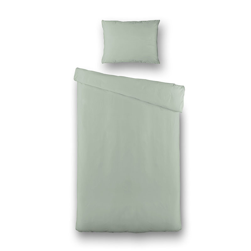 Dekbedovertrek Plain Percale - Lits-Jumeaux (240x220 cm) - Groen Percale katoen - Dessin: Effen - Presence - Dekbed-Discounter.nl