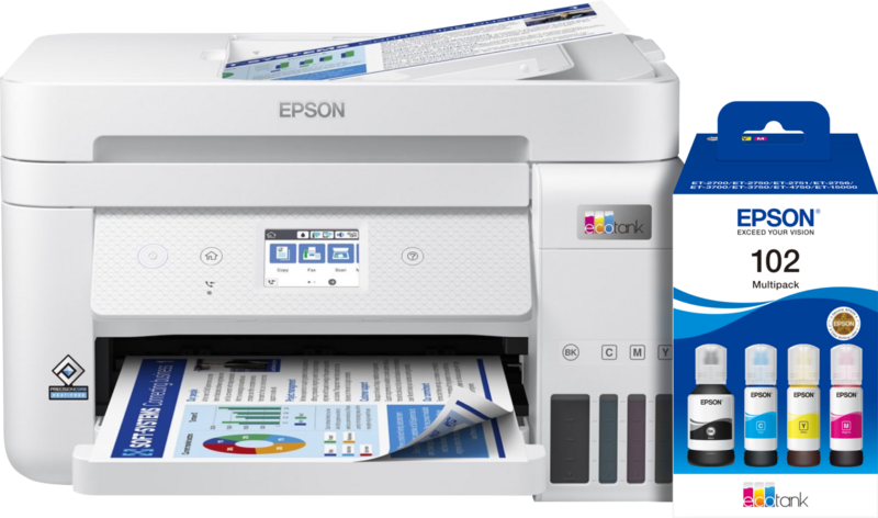 Epson EcoTank ET-4856 + 1 set extra inkt