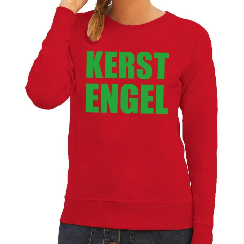 Foute kersttrui Kerst Engel rood voor dames