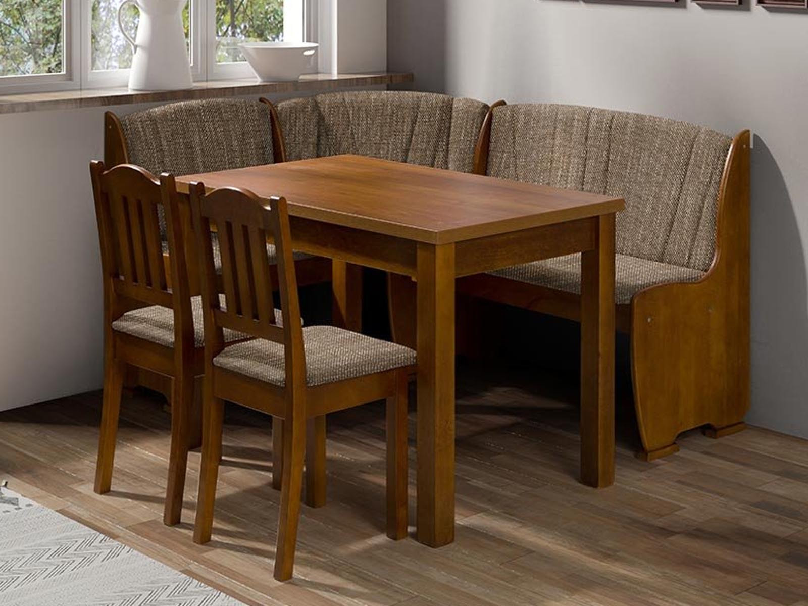 Eethoek JOYCE met tafel en stoelen donkerbruin