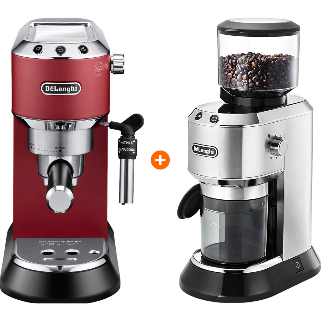 De'Longhi EC685.R Dedica Rood + Koffiemolen