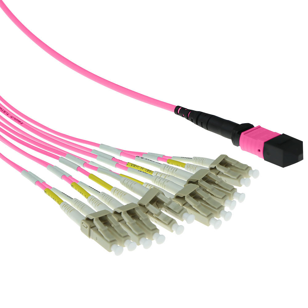 ACT RL7855 50/125 OM4 Fanout Patchkabel 1x MTP Female/6x LC Duplex 12 Vezels - 5 meter