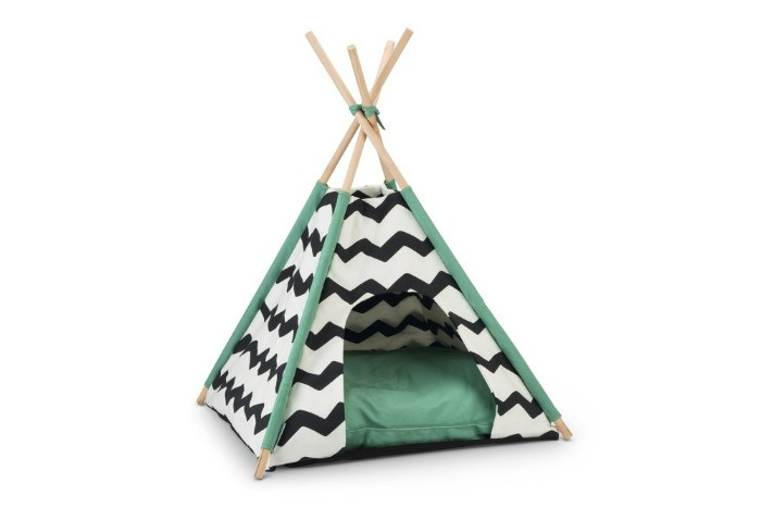 Beeztees Tipi Tent Kioni kattenhuis zwart/wit/groen 50X50X70