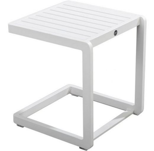 Hokan lounger side table 40x40cm. alu white - Yoi