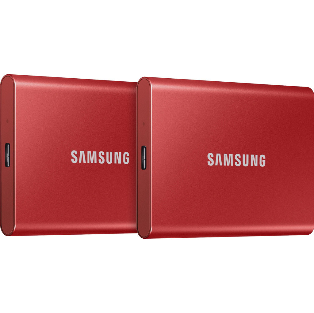 Samsung T7 Portable SSD 1TB Rood - Duo Pack