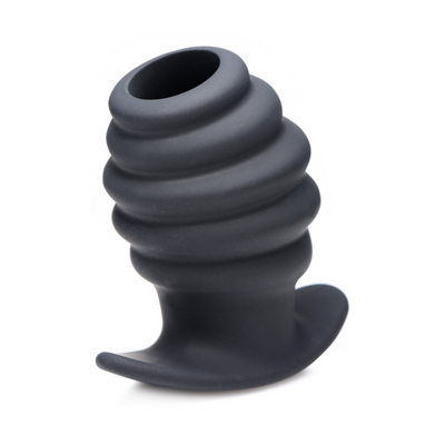 XR Brands Hive Ass Tunnel - Silicone Ribbed Hollow Anal Plug - Large