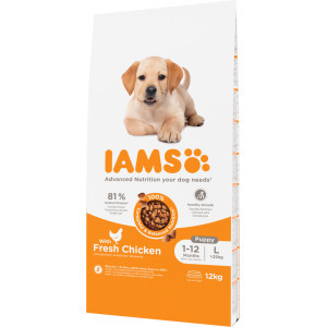 Iams for Vitality Puppy Large met kip hondenvoer 2 x 12 kg