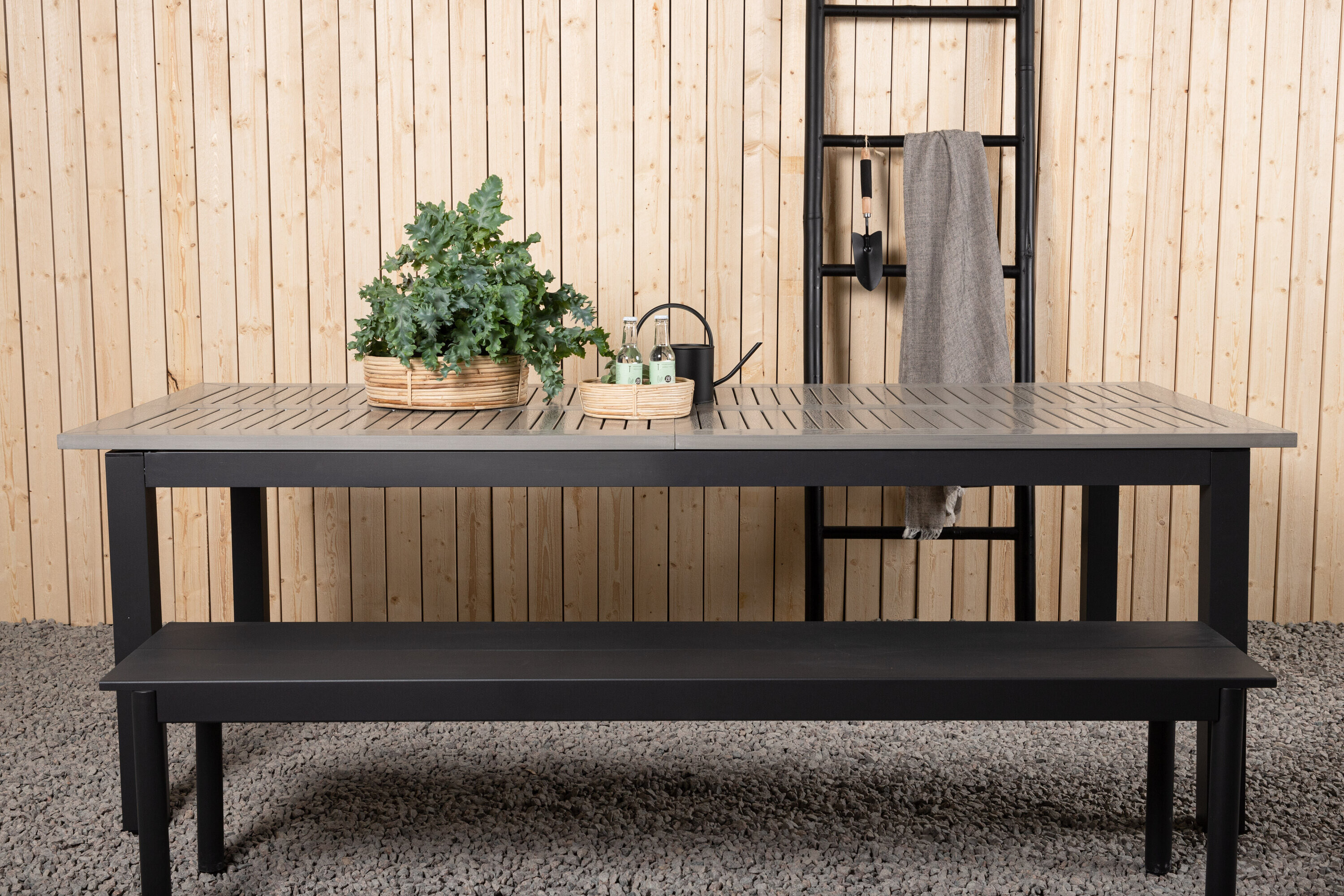 Nohr Uitschuifbare Tuintafel Candise Polywood, 224/324 x 90cm - Donkergrijs