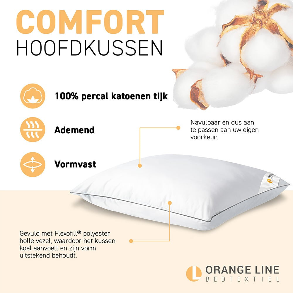 Hoofdkussen Hotel - Comfort - Geschikt Voor Zij- En Rugslapers - Dekbed-Discounter.nl