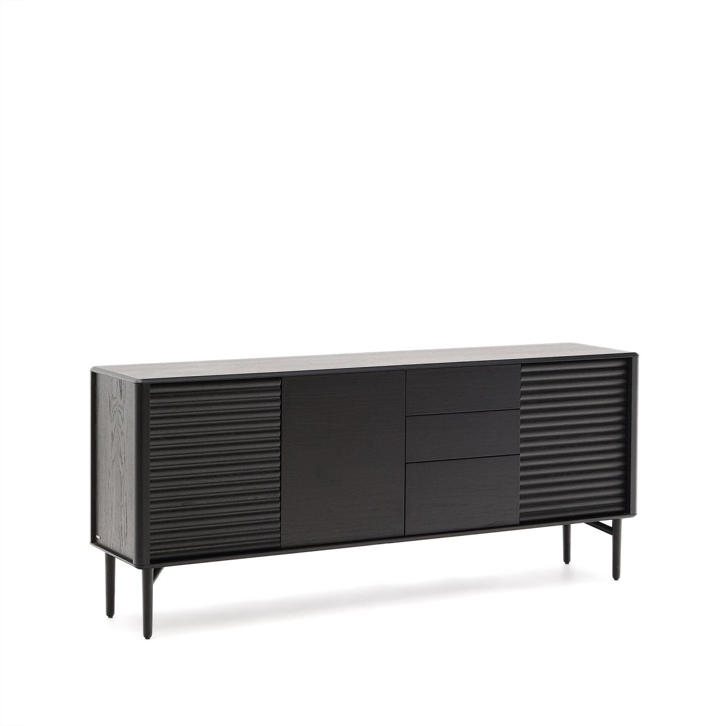 Kave Home Dressoir Lenon Eikenhout, 200cm - Zwart