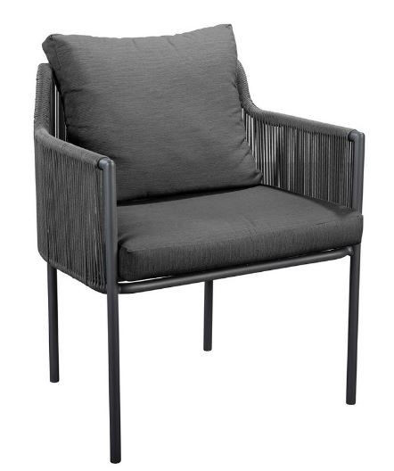 Umi dining chair alu black/rope grey - Yoi