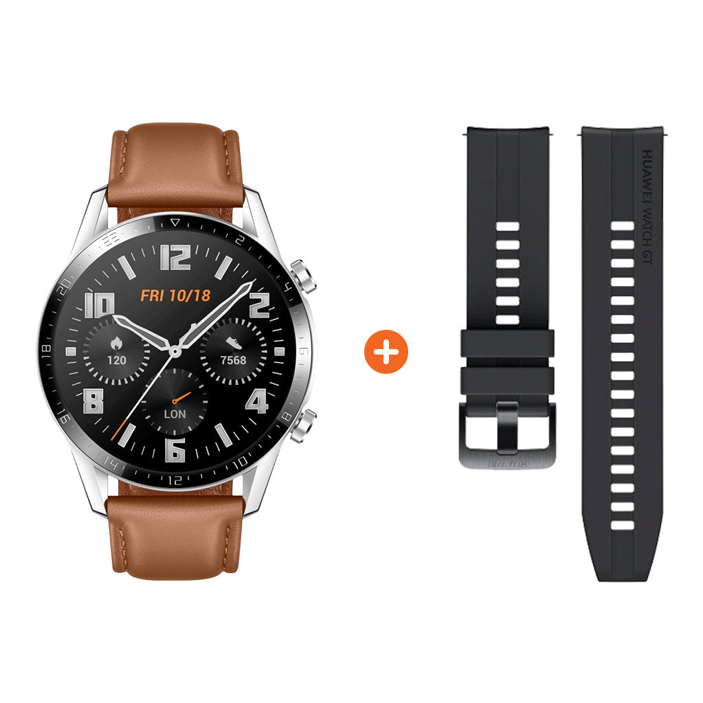 Huawei Watch GT 2 Zilver/Bruin 46mm