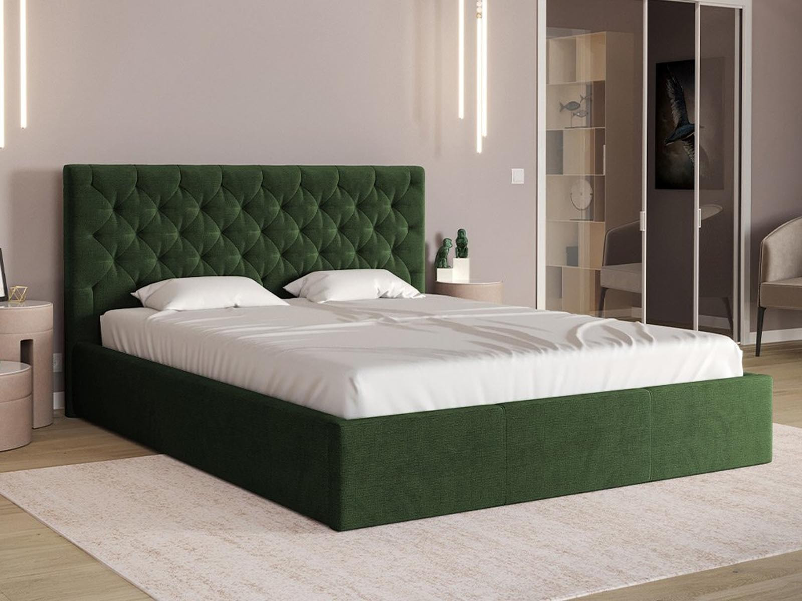 Bed met opbergruimte ZLATAN 180x200 cm stof groen