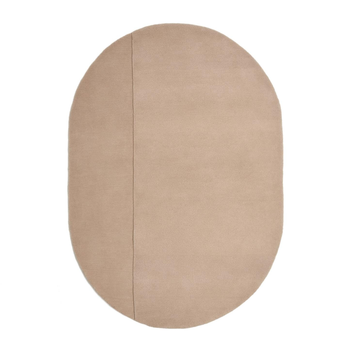 Kave Home Ovaal Vloerkleed Cosima Wol, 160 x 230cm - Beige