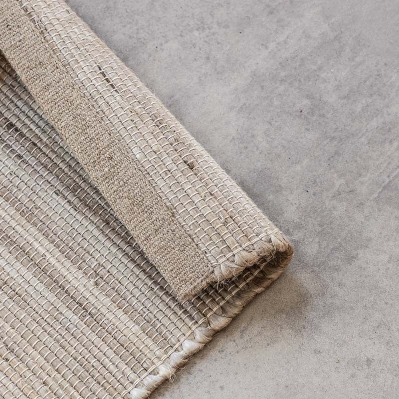 Jute Wol Katoen Vloerkleed Zacht Taupe - Dhaka - 60x90 cm - Rechthoek - Dekbed-Discounter.nl